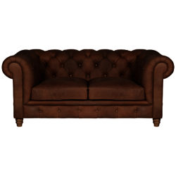 Halo Earle Medium Chesterfield Leather Sofa, Destroyed Raw